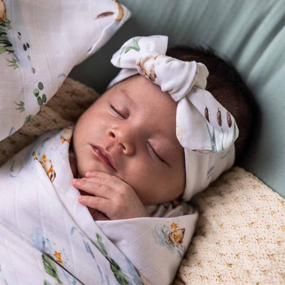 Snuggle Hunny Organic Top Knot Headband - Duck Pond
