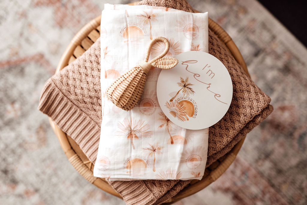 Snuggle Hunny Reversible Milestone Cards - Paradise & Sunset Gold