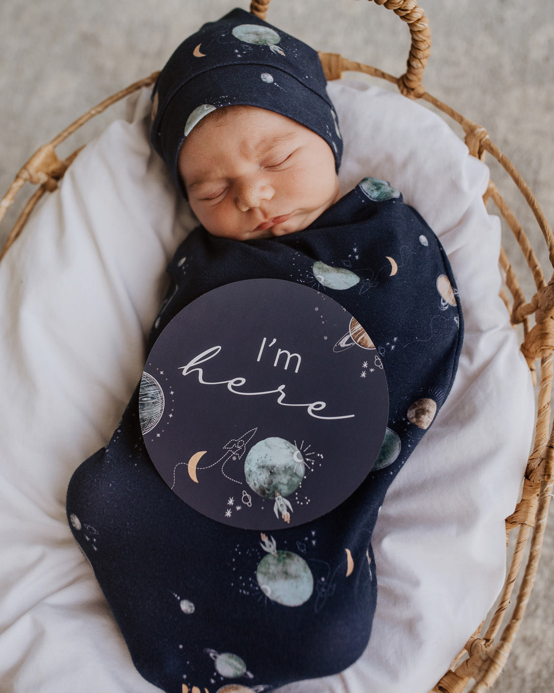 Snuggle Hunny Reversible Milestone Cards - Milky Way & Soft Moss