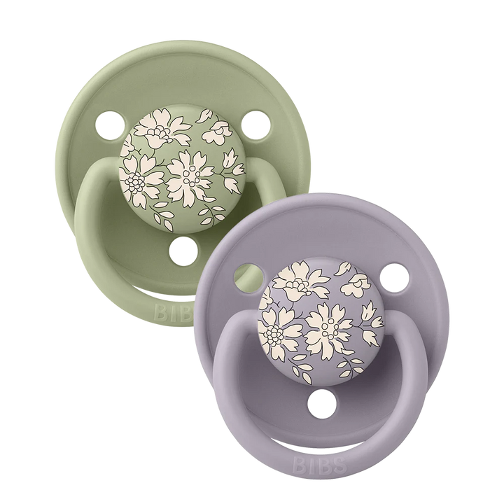 BIBS x Liberty Round De Lux Silicone Dummies 2 Pack (ONE SIZE 0-3 Years)