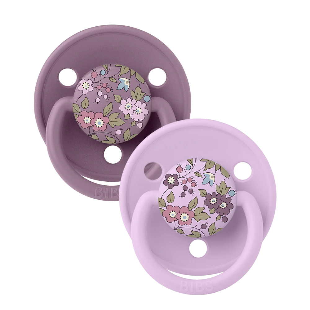 BIBS x Liberty Round De Lux Silicone Dummies 2 Pack (ONE SIZE 0-3 Years)