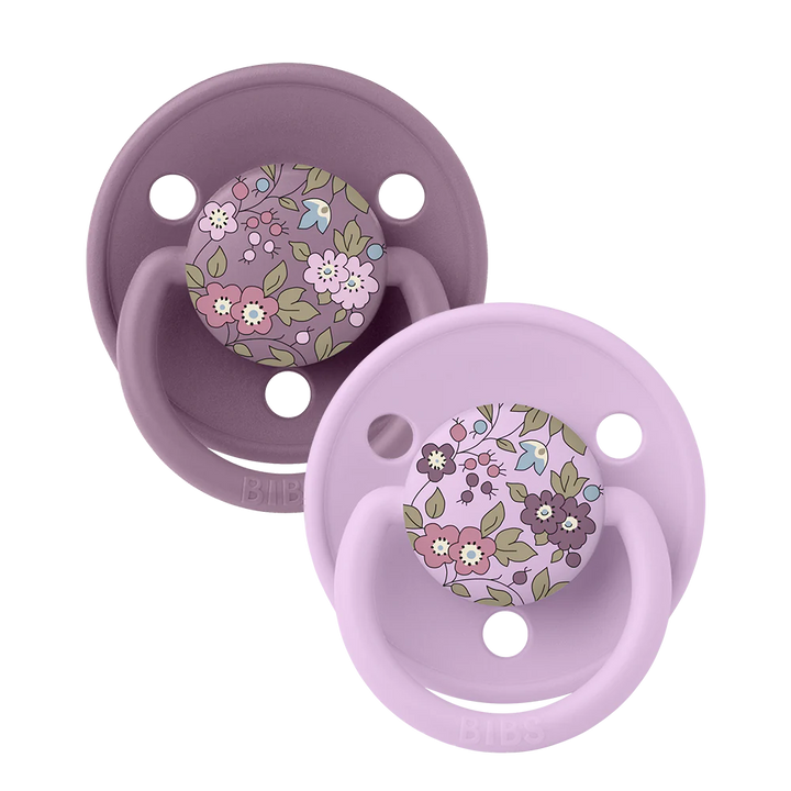 BIBS x Liberty Round De Lux Silicone Dummies 2 Pack (ONE SIZE 0-3 Years)