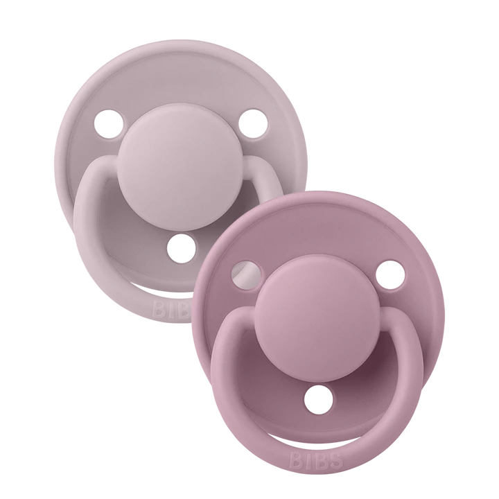 BIBS Round De Lux Silicone Dummies 2 Pack (ONE SIZE 0-3 Years)