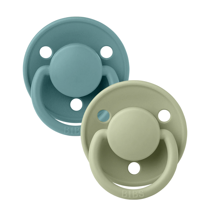 BIBS Round De Lux Silicone Dummies 2 Pack (ONE SIZE 0-3 Years)