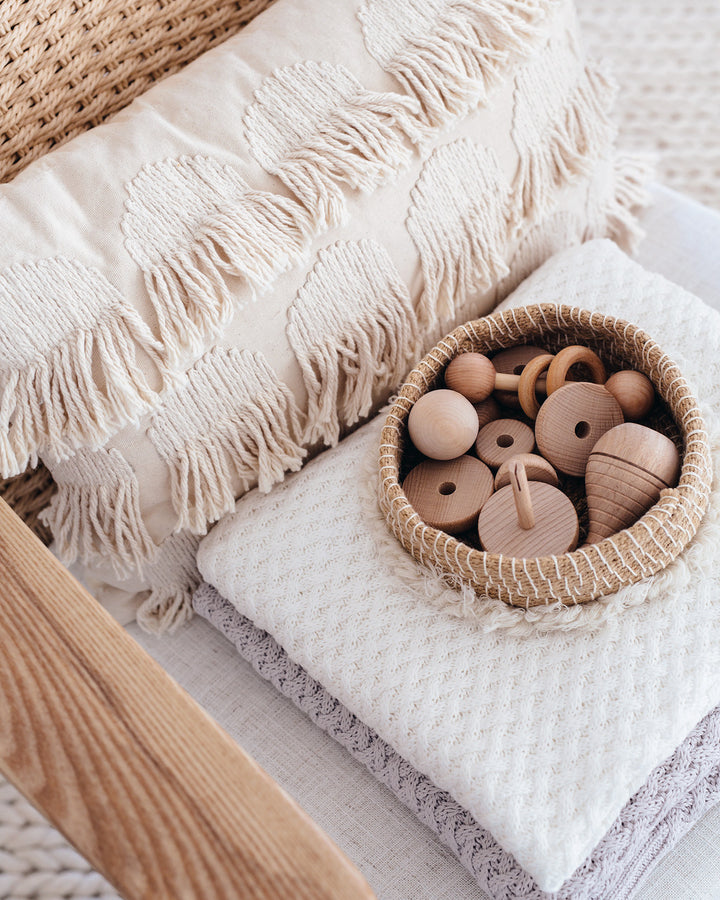 Snuggle Hunny Diamond Knit Baby Blanket - White