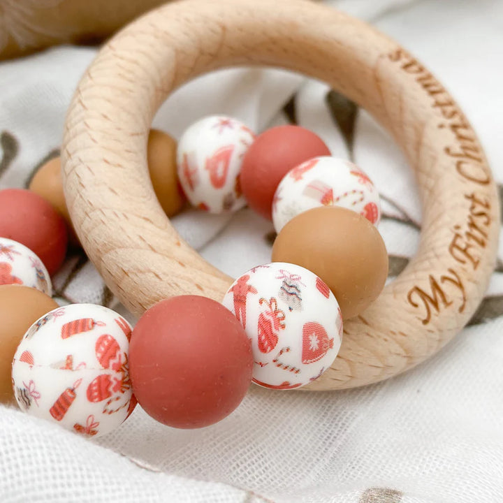 My First Christmas Teether & Rattle - Christmas Gingerbread