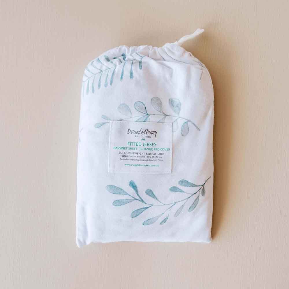 Snuggle Hunny Bassinet Sheet & Change Pad Cover - Wild Fern