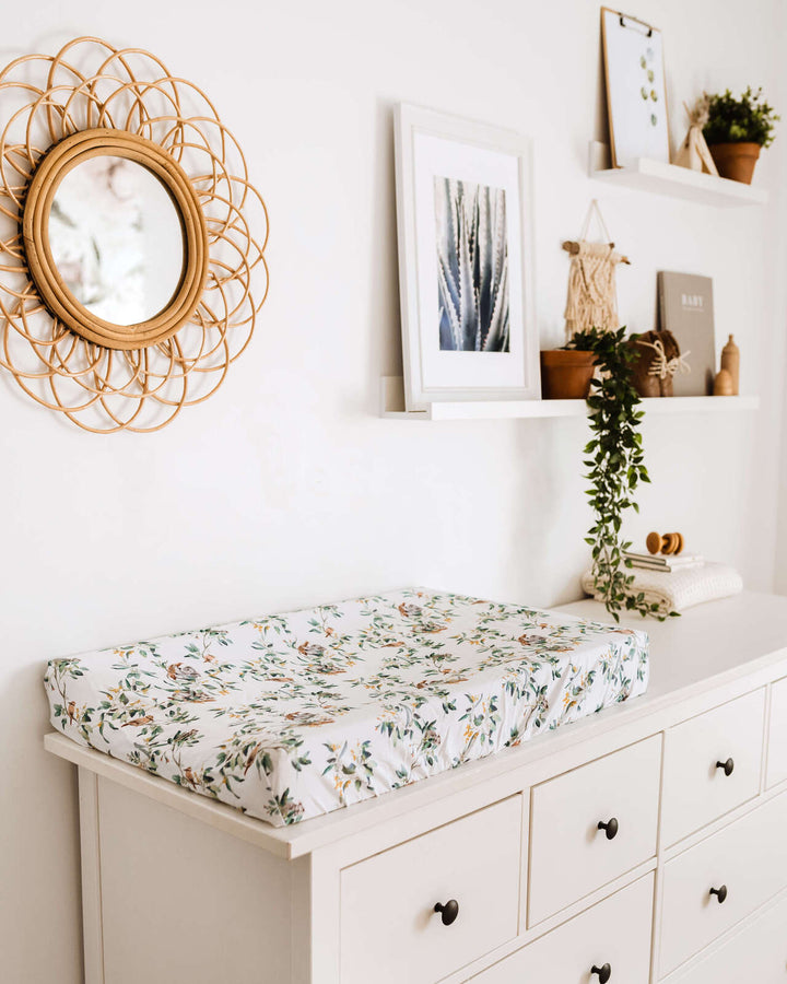 Snuggle Hunny Bassinet Sheet & Change Pad Cover - Eucalypt