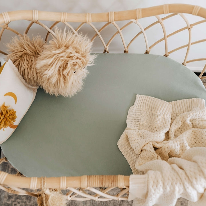 Snuggle Hunny Bassinet Sheet & Change Pad Cover - Sage
