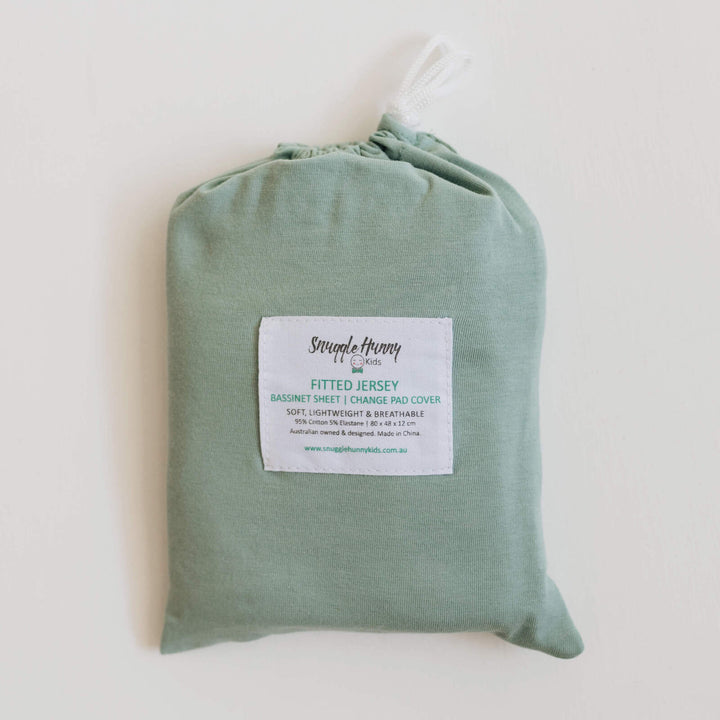 Snuggle Hunny Bassinet Sheet & Change Pad Cover - Sage