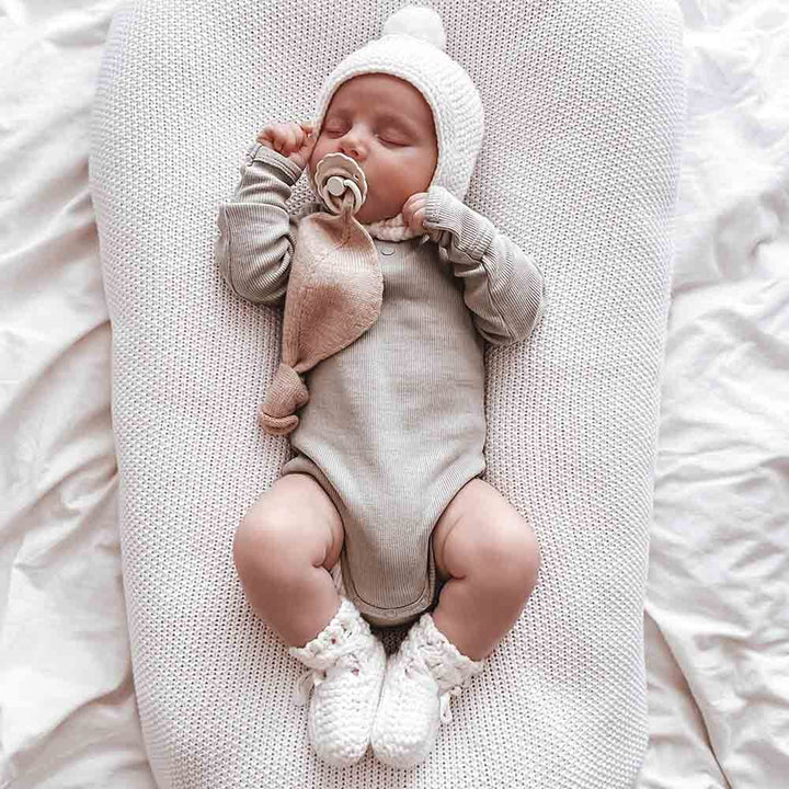 Snuggle Hunny Merino Wool Bonnet & Booties Set - Ivory