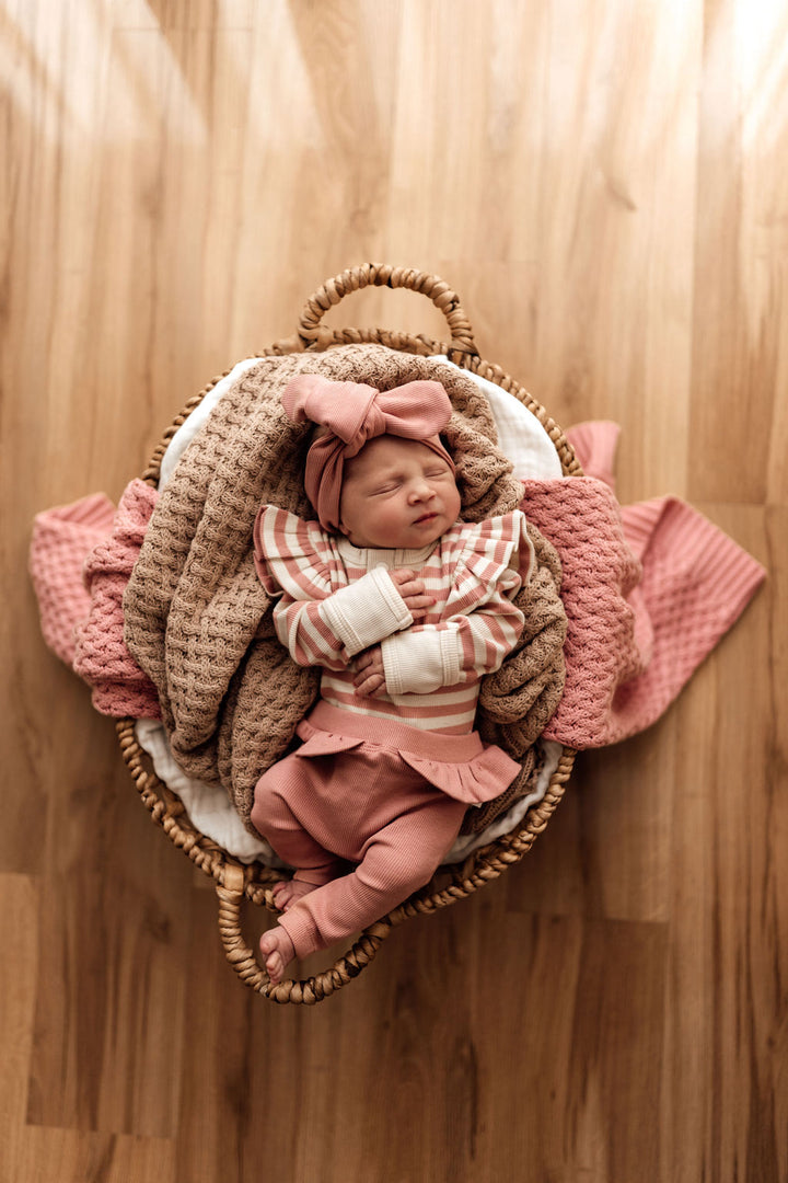 Snuggle Hunny Ribbed Organic Pants - Rose
