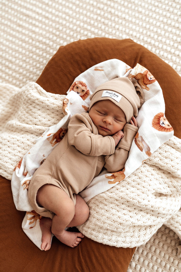 Snuggle Hunny Organic Ribbed Long Sleeve Bodysuit - Pebble