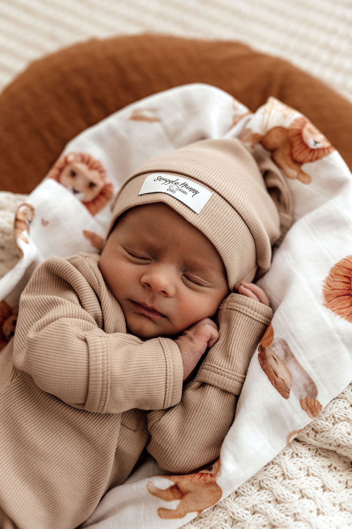 Snuggle Hunny Organic Ribbed Long Sleeve Bodysuit - Pebble