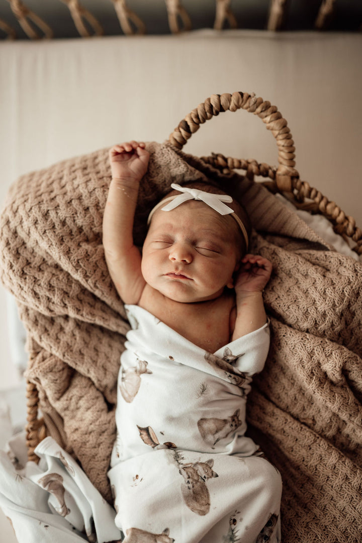 Snuggle Hunny Diamond Knit Baby Blanket - Hazelnut