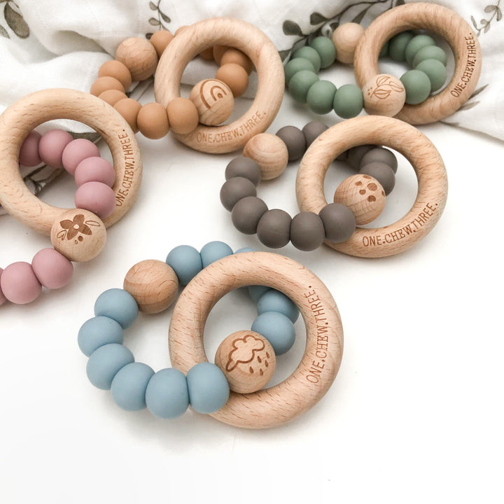 Elements Range Wooden Teether & Rattle