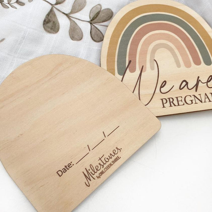 Timber Baby Announcement Milestone Plaques - Rainbow Series
