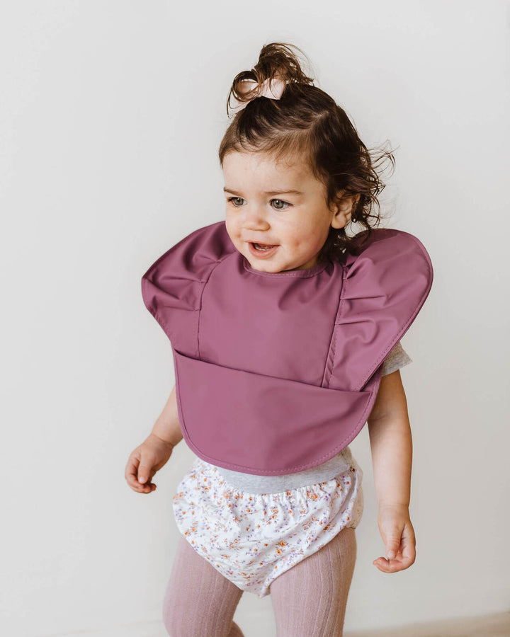 Snuggle Hunny Waterproof Frill Snuggle Bib - Mauve