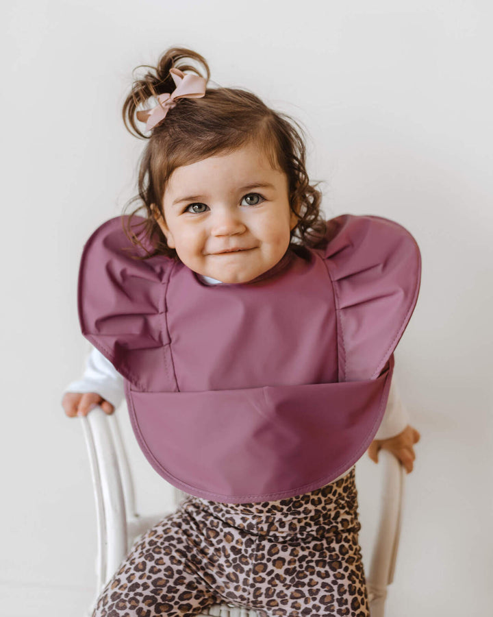 Snuggle Hunny Waterproof Frill Snuggle Bib - Mauve
