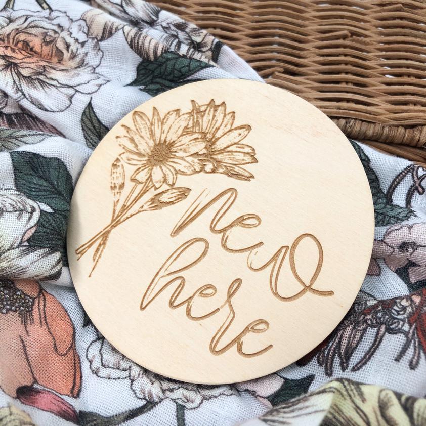 Timber Baby Announcement Milestone Plaques - Boho Series