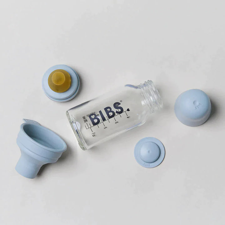 BIBS Baby Glass Bottle Complete Set 110ml | Baby Blue