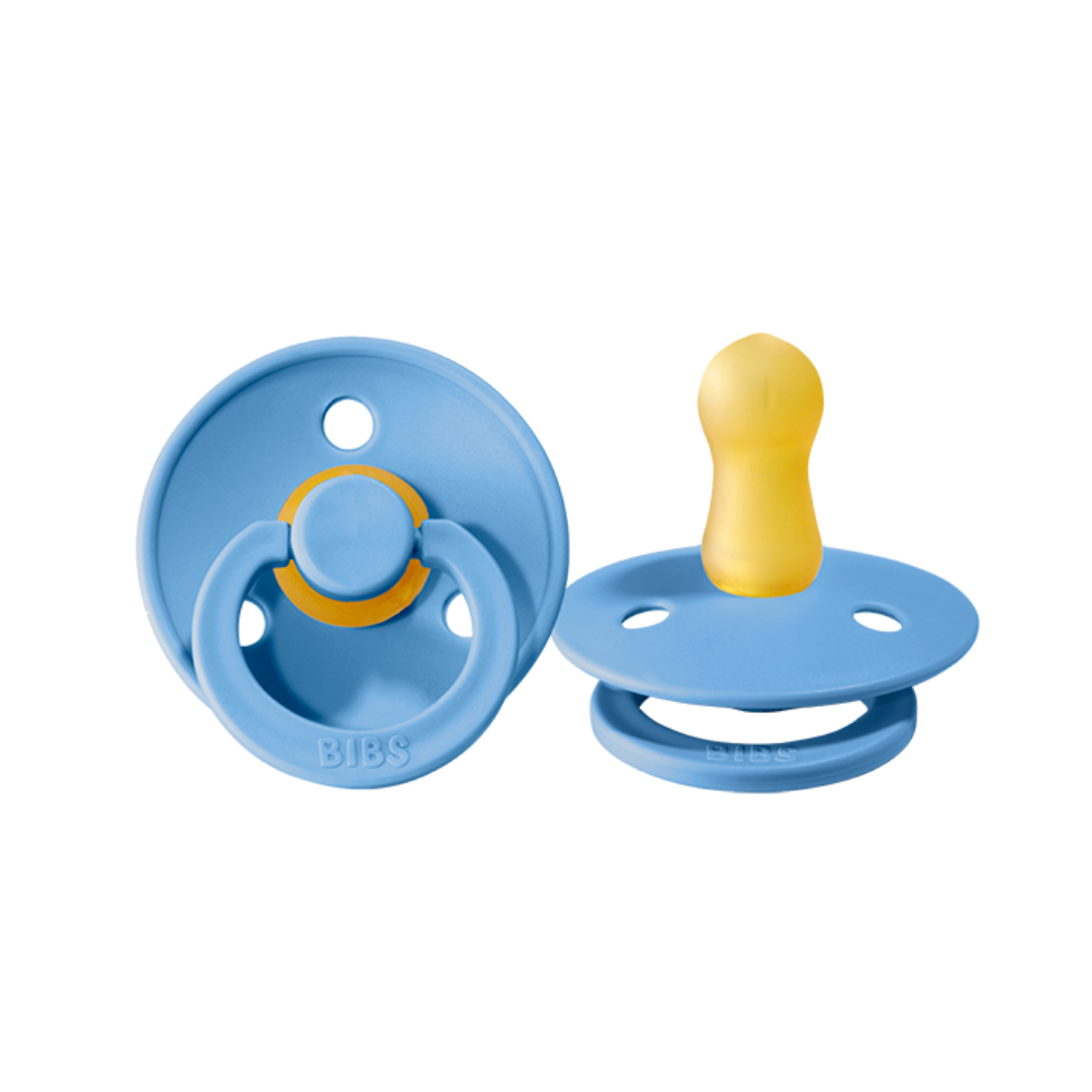 BIBS Round Colour Latex Dummies Twin Pack Size 2 (6-18 Months)