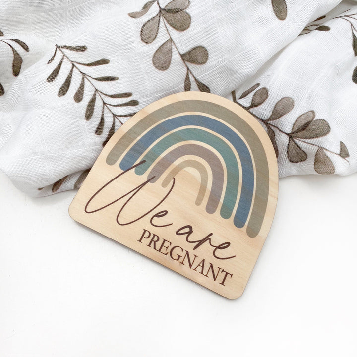 Timber Baby Announcement Milestone Plaques - Rainbow Series