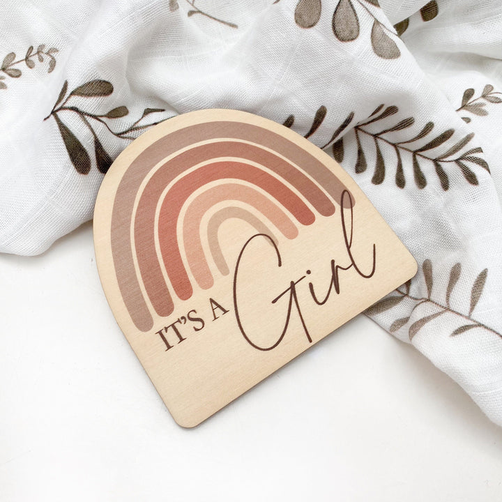 Timber Baby Announcement Milestone Plaques - Rainbow Series