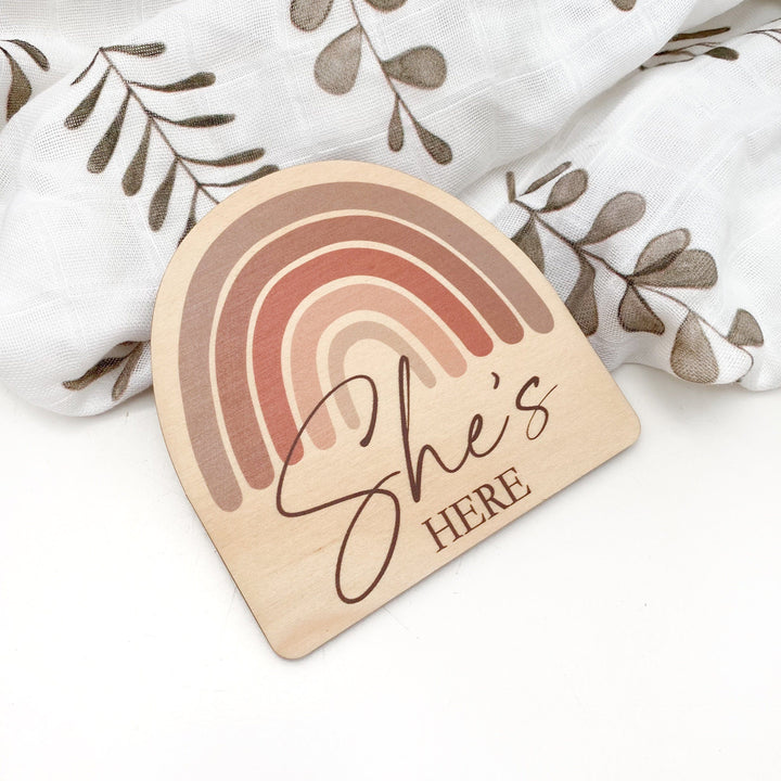 Timber Baby Announcement Milestone Plaques - Rainbow Series