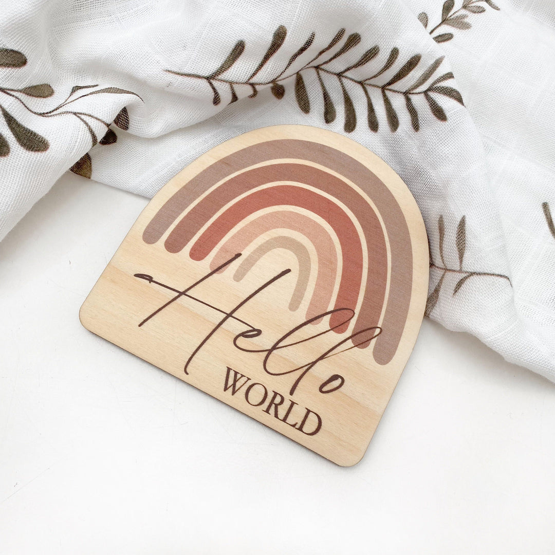 Timber Baby Announcement Milestone Plaques - Rainbow Series