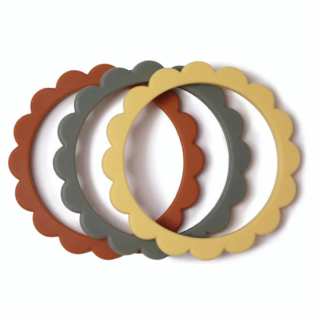 Mushie Flower Teether Bracelets 3-Pack