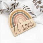 Timber Baby Announcement Milestone Plaques - Rainbow Series