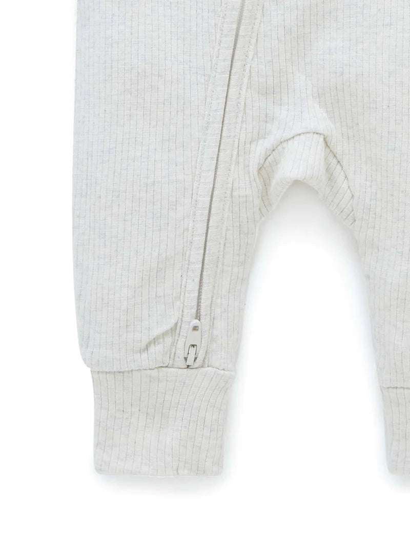 Purebaby Organic Ribbed Growsuit - Wheat