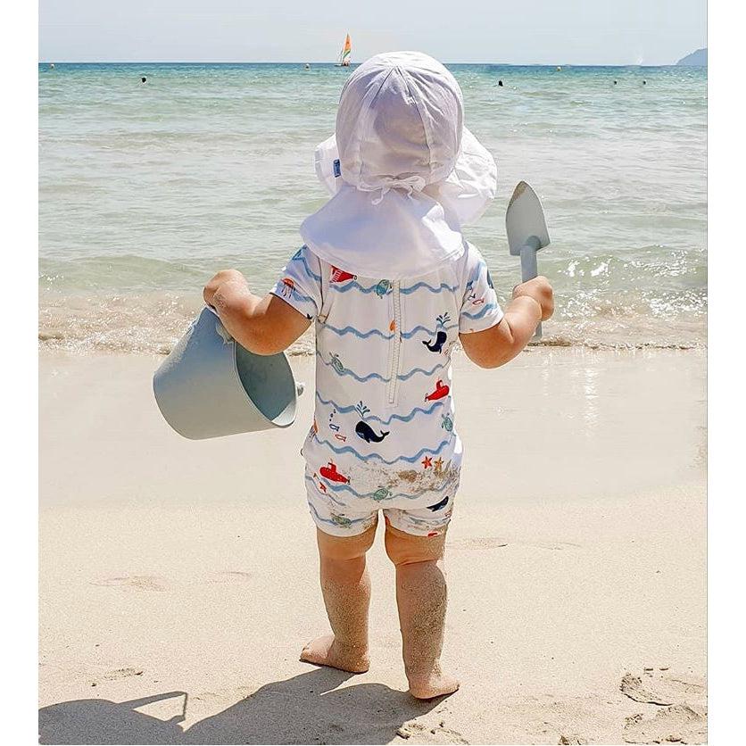 Scrunch Beach Bundle with Bucket, Spade, Rake & Moulds - Petrol