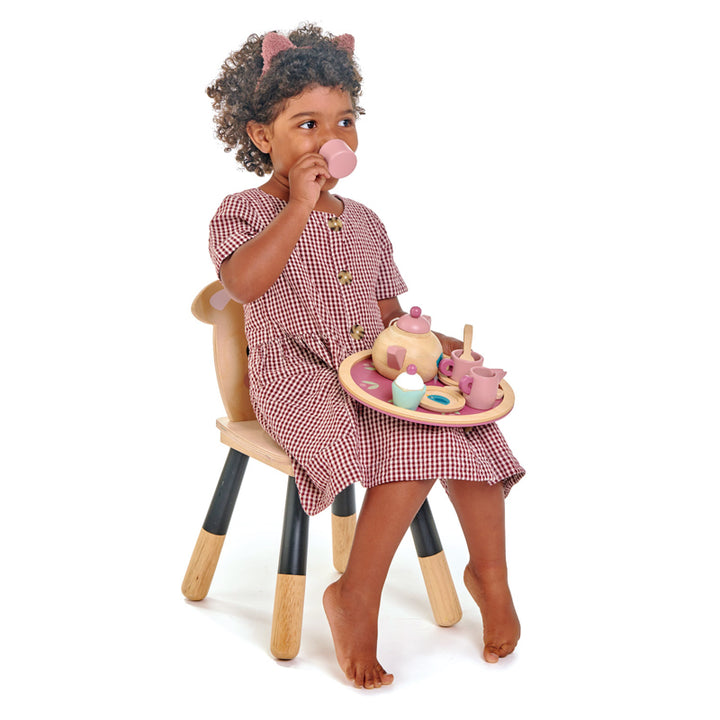Wooden Birdie Tea Set