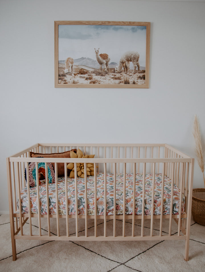 Snuggle Hunny Fitted Jersey Cotton Cot Sheet - Australiana
