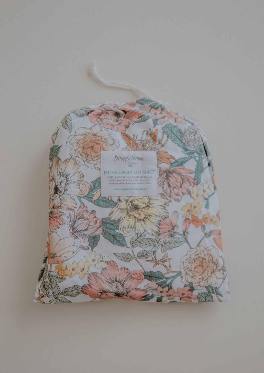 Snuggle Hunny Fitted Jersey Cotton Cot Sheet - Australiana