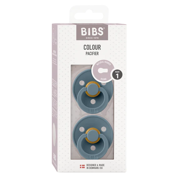 BIBS Round Colour Latex Dummies Twin Pack Size 1 (0-6 Months)