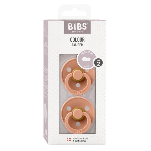 BIBS Round Colour Latex Dummies Twin Pack Size 2 (6-18 Months)