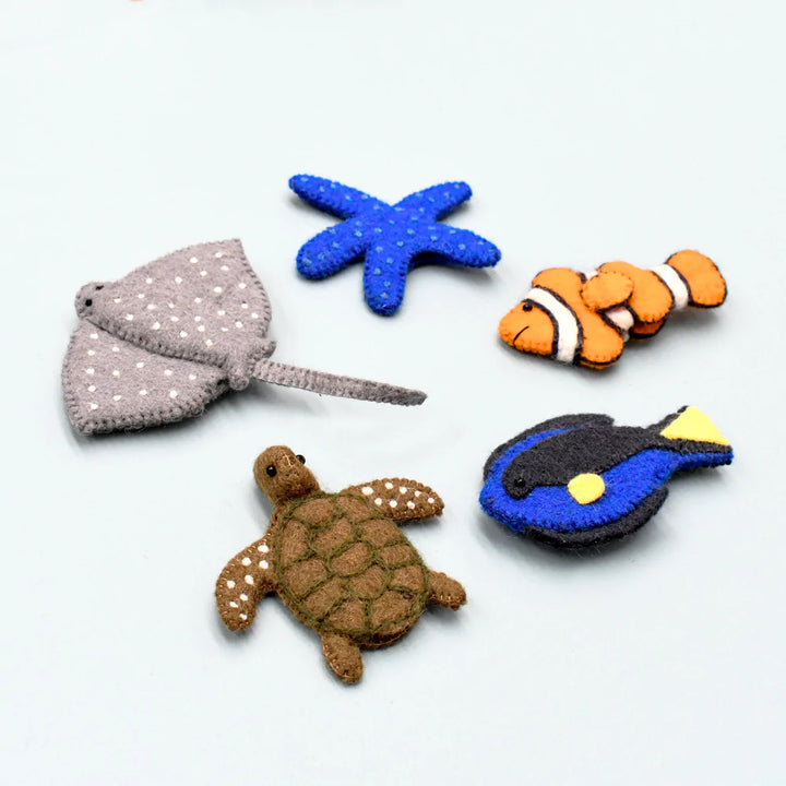 Australian Coral Reef Under the Sea Felt Finger Puppet Set