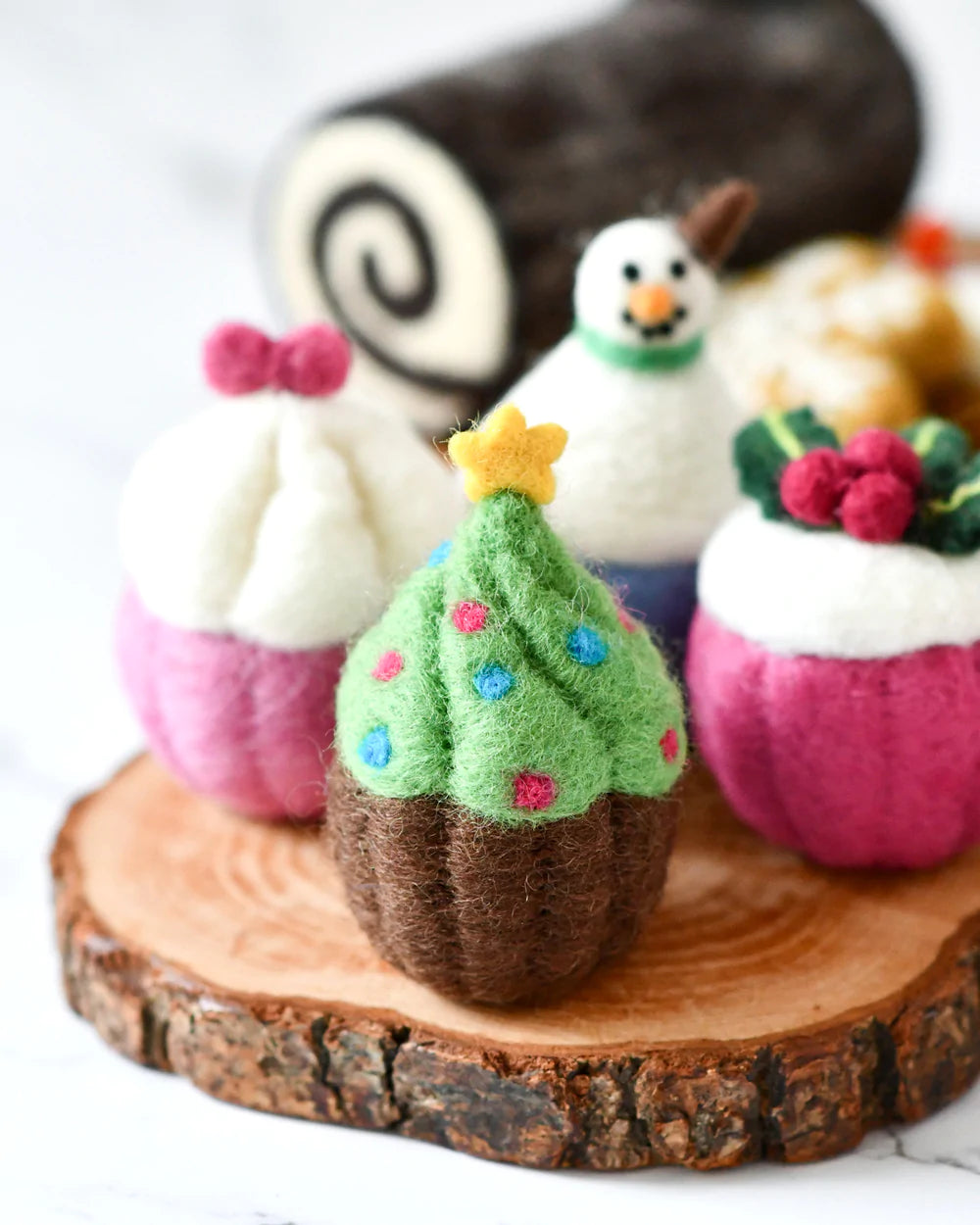 Christmas Tree Cupcake Felt Play Food