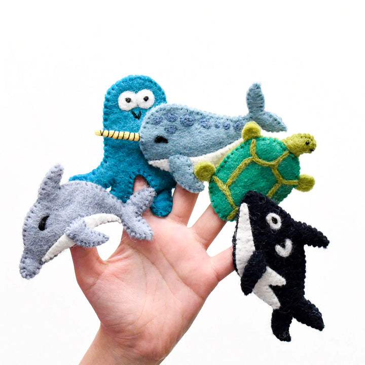 Ocean and Sea Creatures Felt Finger Puppet Set