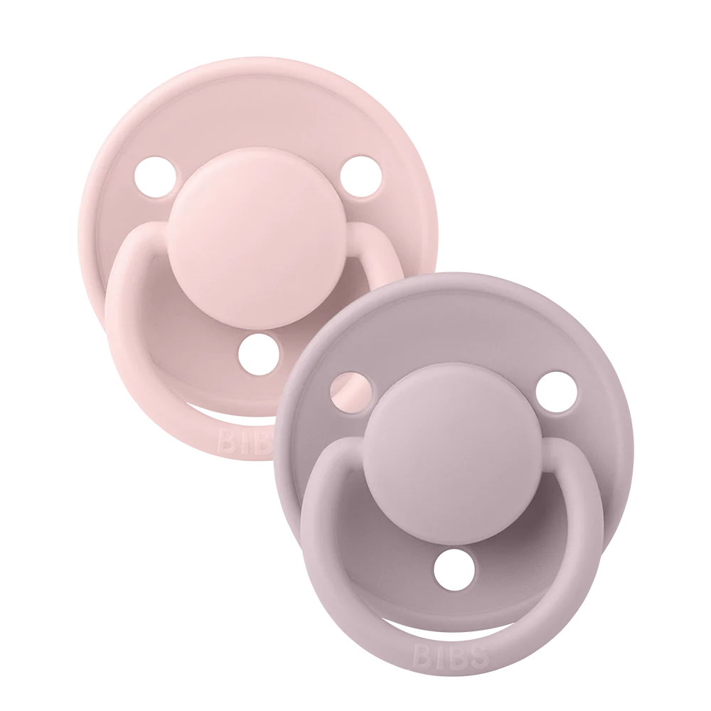BIBS Round De Lux Silicone Dummies 2 Pack (ONE SIZE 0-3 Years)