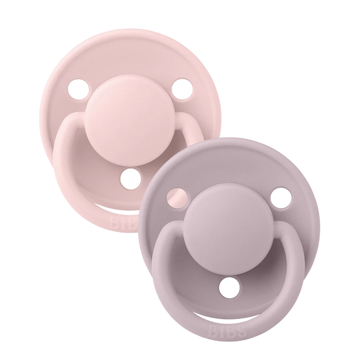 BIBS Round De Lux Silicone Dummies 2 Pack (ONE SIZE 0-3 Years)