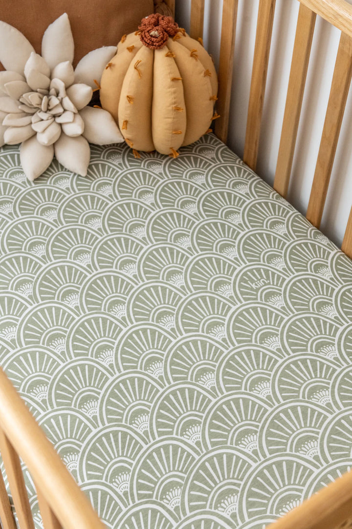 Kiin Organic Bamboo Cotton Cot Sheet - Banksia Sage