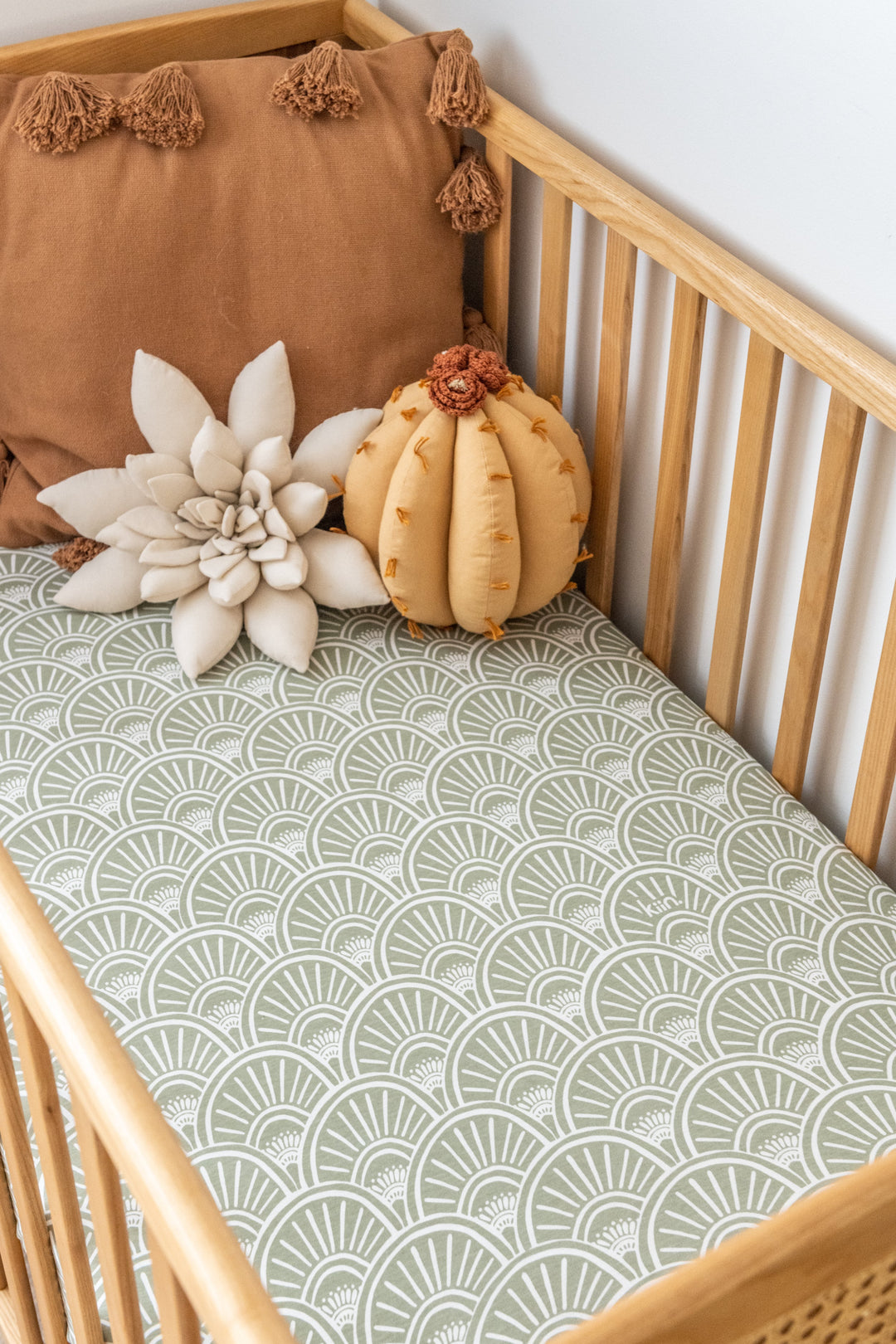 Kiin Organic Bamboo Cotton Cot Sheet - Banksia Sage